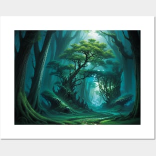 Enchanted Forest with Mysterious Plants Posters and Art